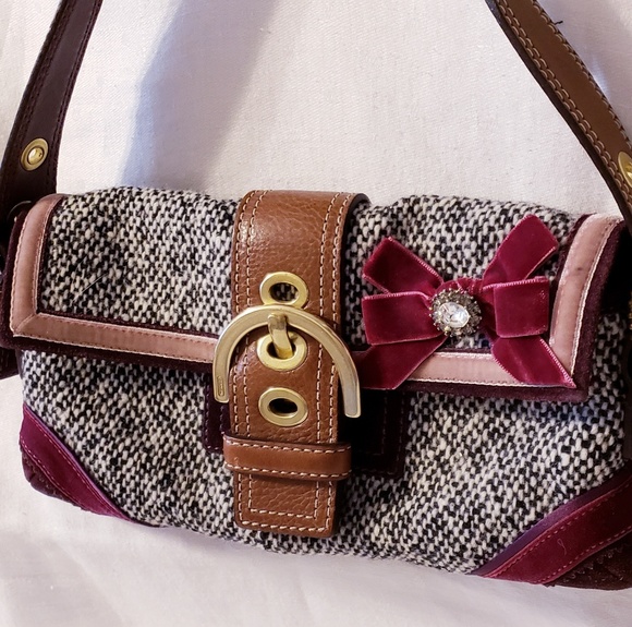 Coach Handbags - Gorgeous Flawless Tweed & Velvet Coach Bag